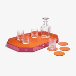 Plateau Octogone L & Dessous De Verre X4 & Gobelets & Carafe À Whisky Harmonie | Baccarat France