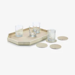 Plateau Octogone M & Dessous De Verre X4 & Coffret Gobelets 4 Eléments | Baccarat France