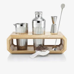 Support Pour Accessoires De Bar Octogone Chêne Naturel