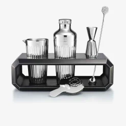 Support Pour Accessoires De Bar Octogone Chêne Noir